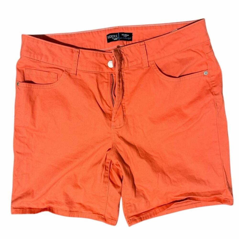 Riders by Lee Womens Coral Mid Rise Shorts Size 14M Summer